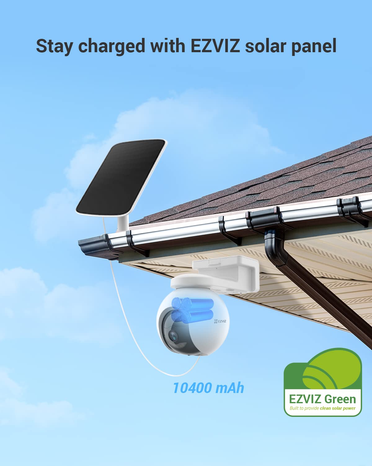 EZVIZ EB8 Pro 4G 10400mAh battery with solar charging