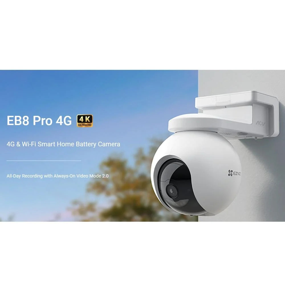 EZVIZ EB8 Pro 4G 4K battery camera kit with Wi-Fi 6