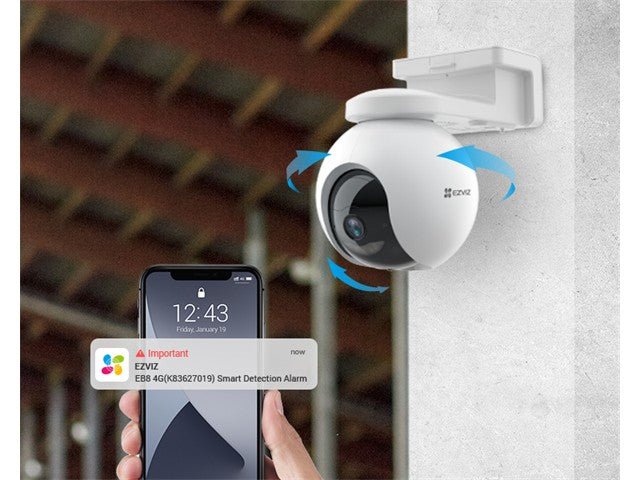 EZVIZ EB8 Pro 4G smart tracking and mobile alert feature