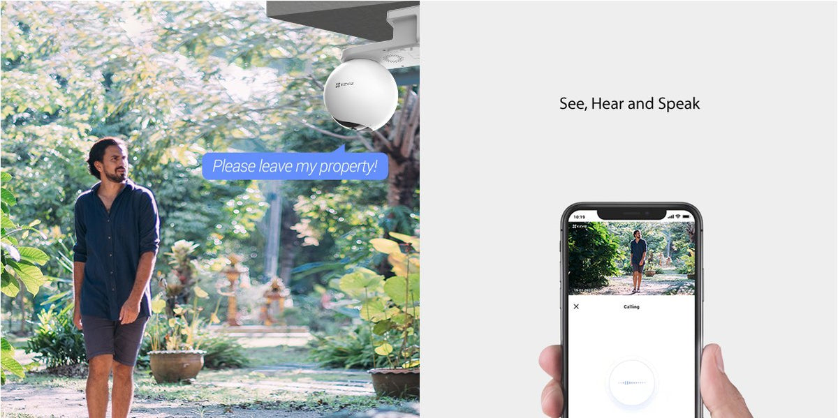 EZVIZ EB8 Pro 4G two-way talk through the EZVIZ app
