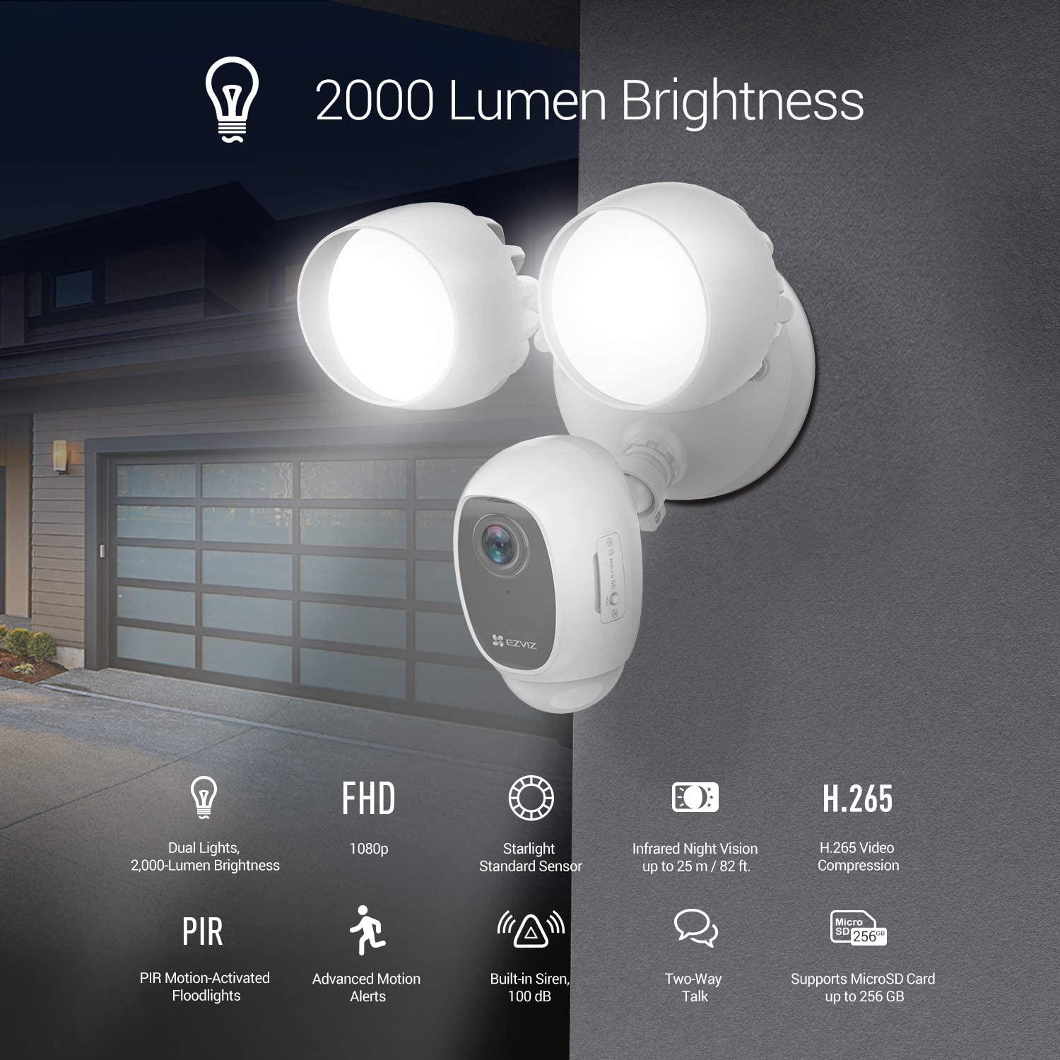 EZVIZ LC1C OUTDOOR SMART SECURITY LIGHT CAMERA - NeonSales South Africa