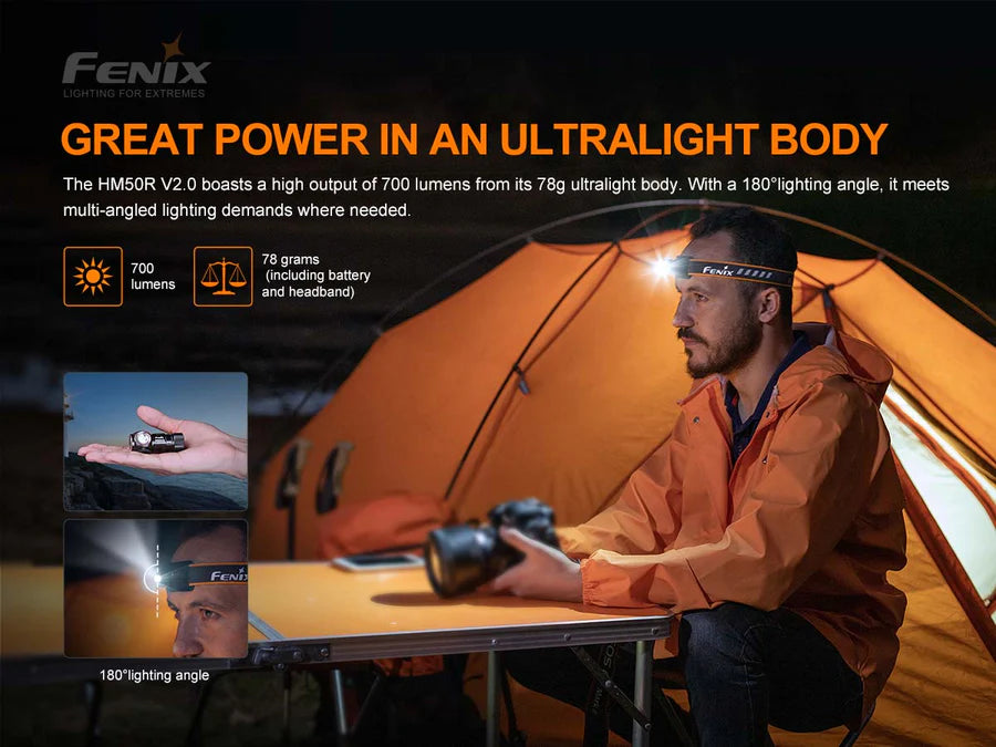 FENIX HM50R V2.0 RECHARGABLE HEADLAMP