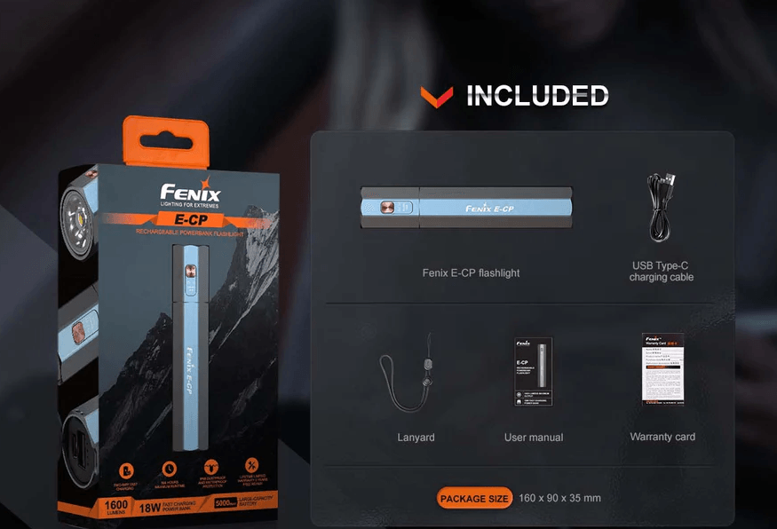 FENIX E-CP LED FLASHLIGHT - BLACK - NeonSales {{ shop.shopifyCountryName }}
