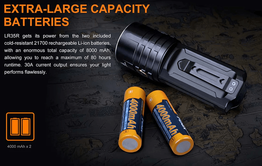 FENIX LR35R LED FLASHLIGHT - BLACK - NeonSales {{ shop.shopifyCountryName }}