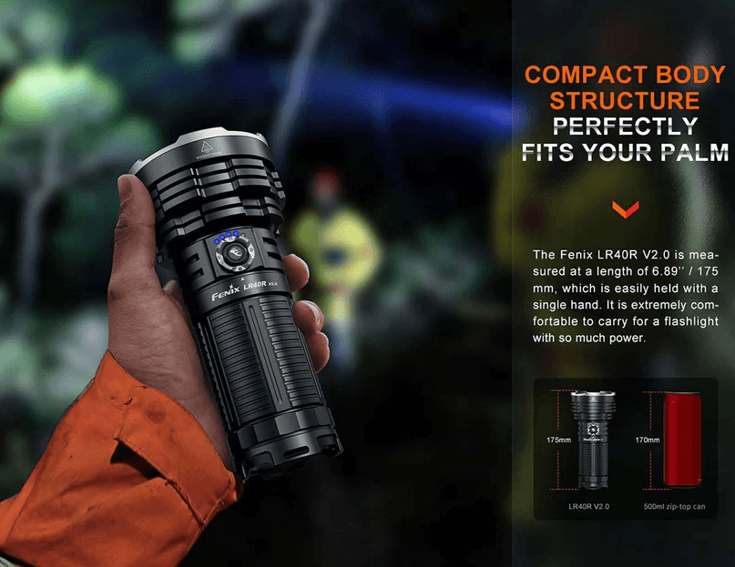 FENIX LR40R LED FLASHLIGHT - BLACK - NeonSales {{ shop.shopifyCountryName }}