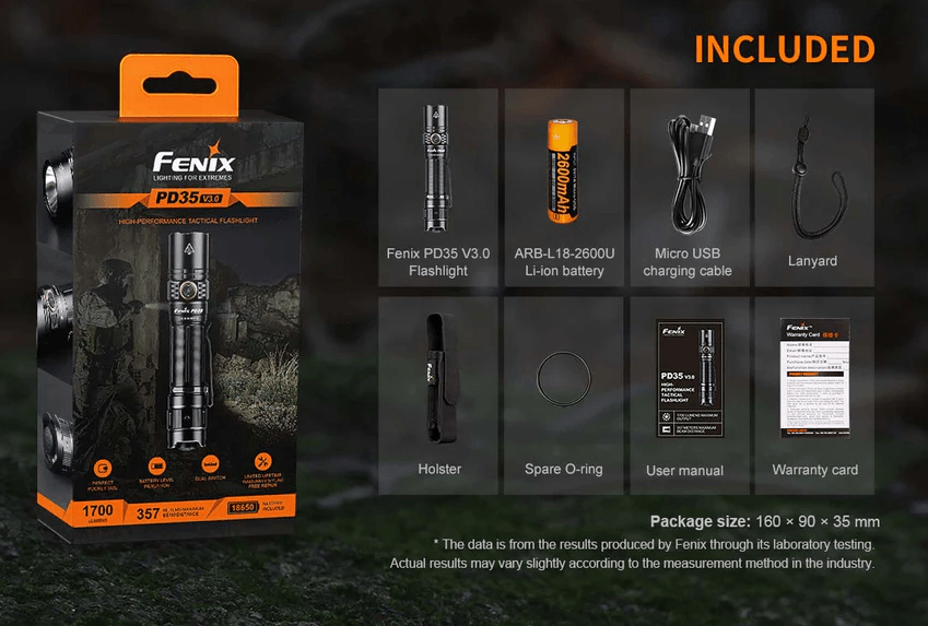 FENIX PD35R LED FLASHLIGHT - NeonSales South Africa