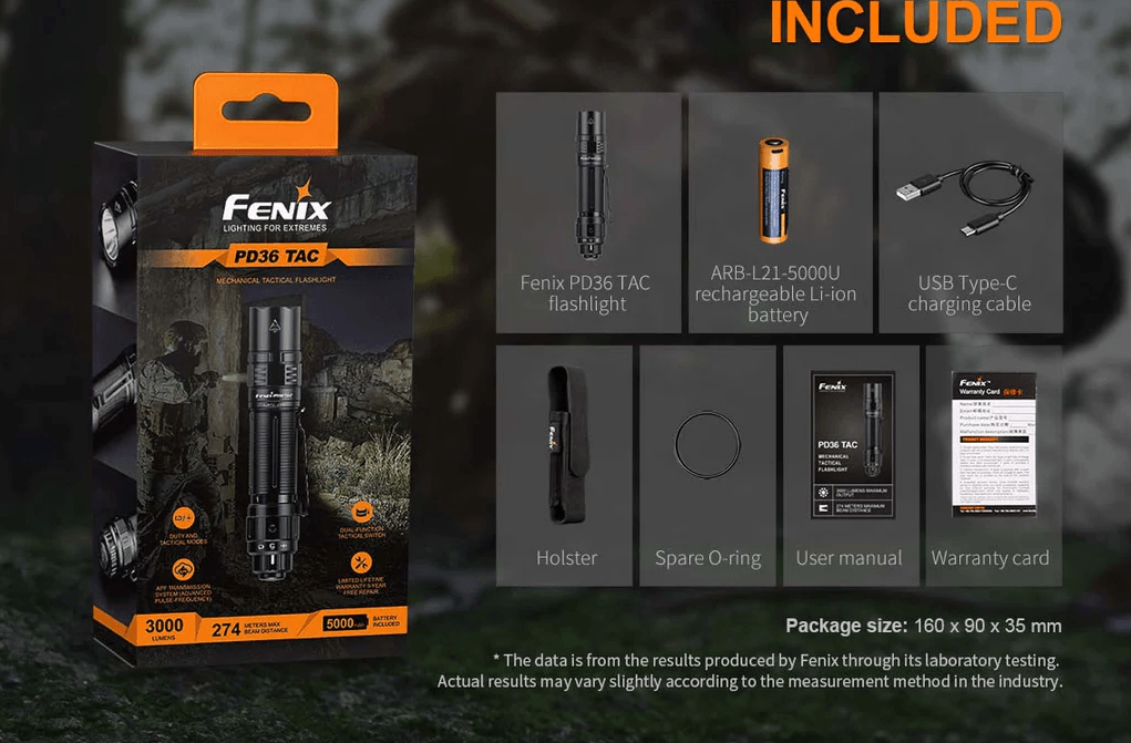 FENIX PD36 TAC LED FLASHLIGHT - NeonSales {{ shop.shopifyCountryName }}