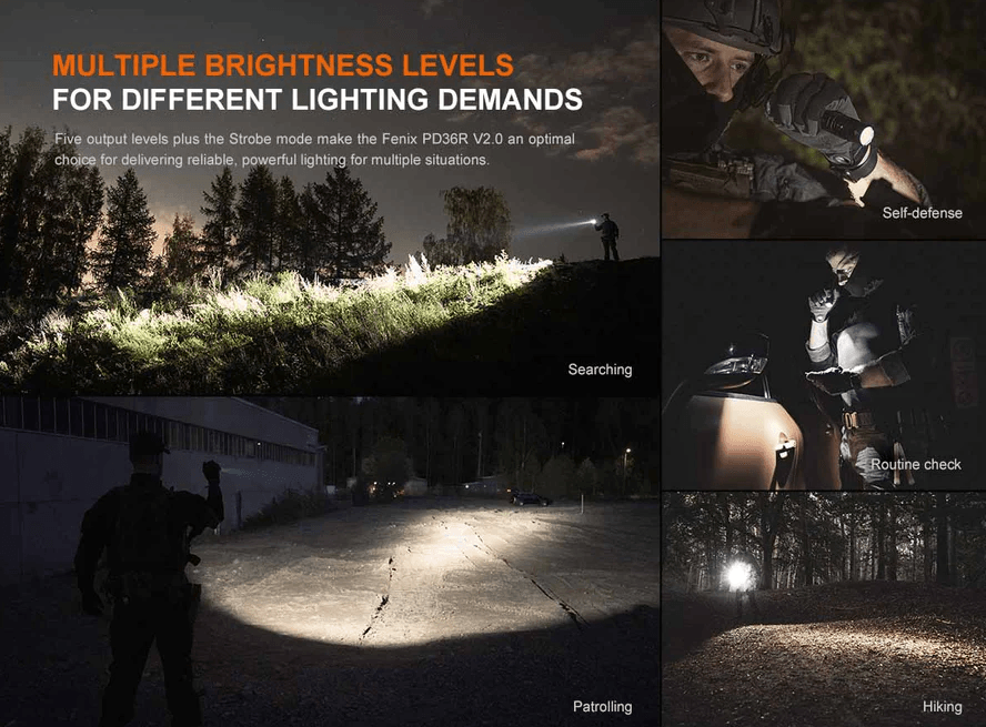 FENIX PD36R LED FLASHLIGHT (BLACK) - NeonSales {{ shop.shopifyCountryName }}