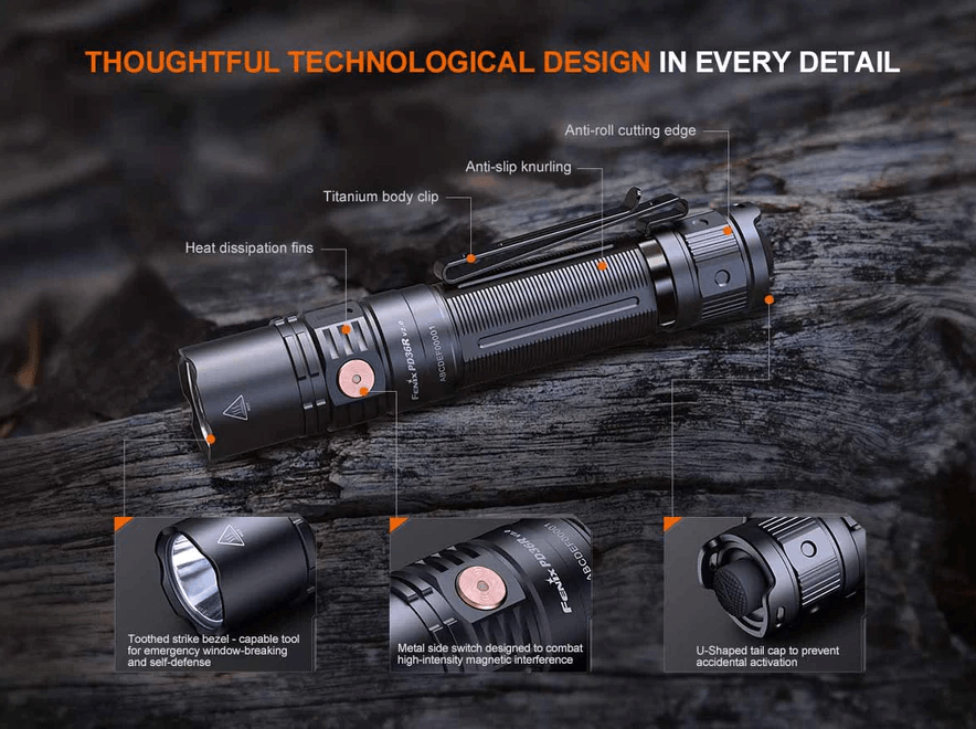FENIX PD36R LED FLASHLIGHT (BLACK) - NeonSales {{ shop.shopifyCountryName }}