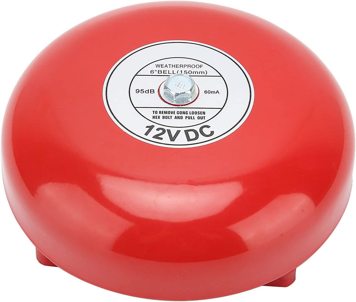 6-inch 12V DC fire alarm bell - representative image