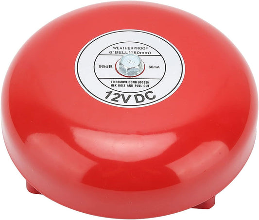 6-inch 12V DC fire alarm bell - representative image