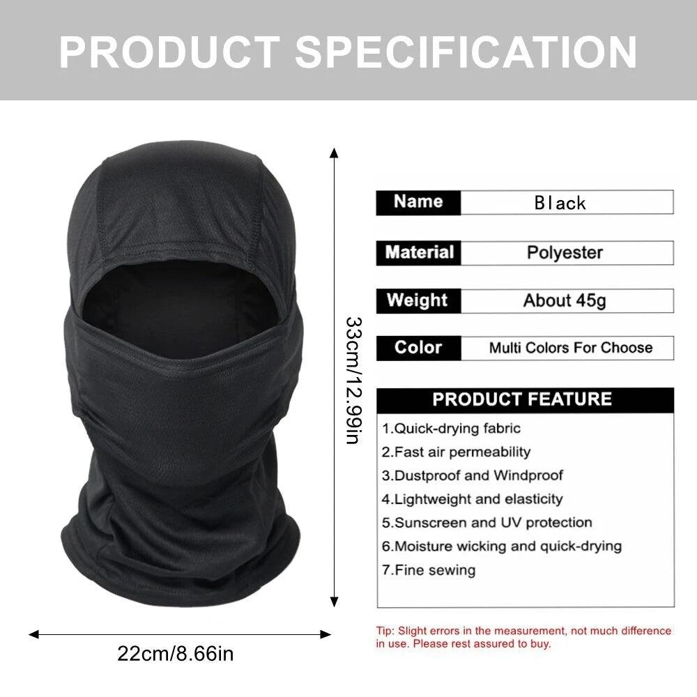 FULL VISOR SUMMER BALACLAVA (LARGE) - BLACK - NeonSales South Africa