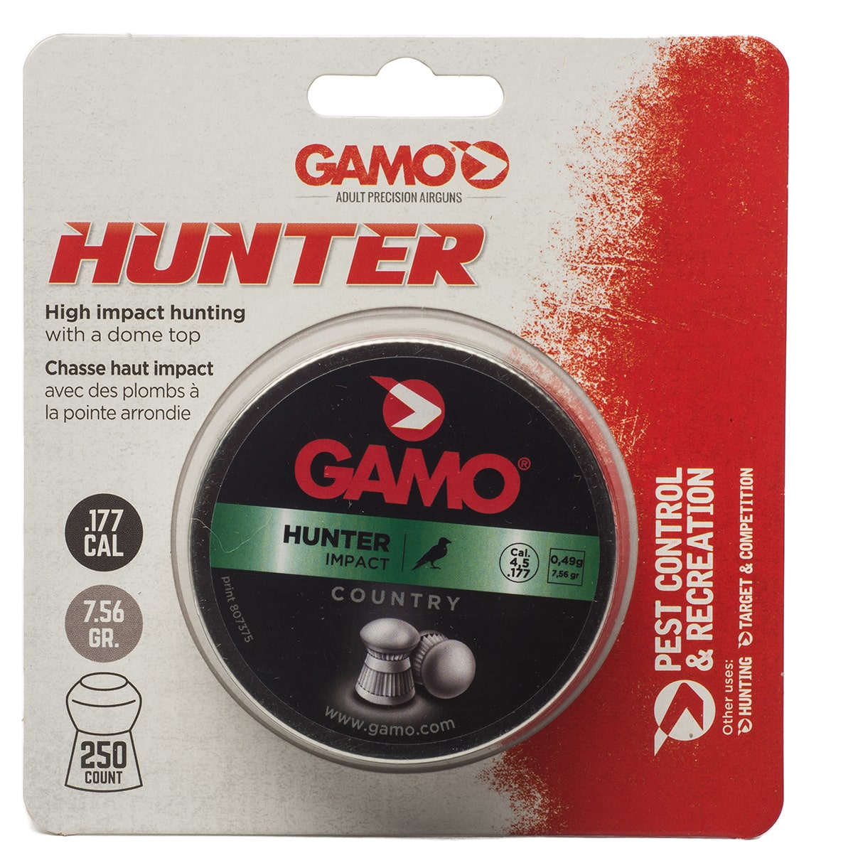 Gamo Hunter .177 4.5mm 7.56gr 250 pellets - product code 6320824