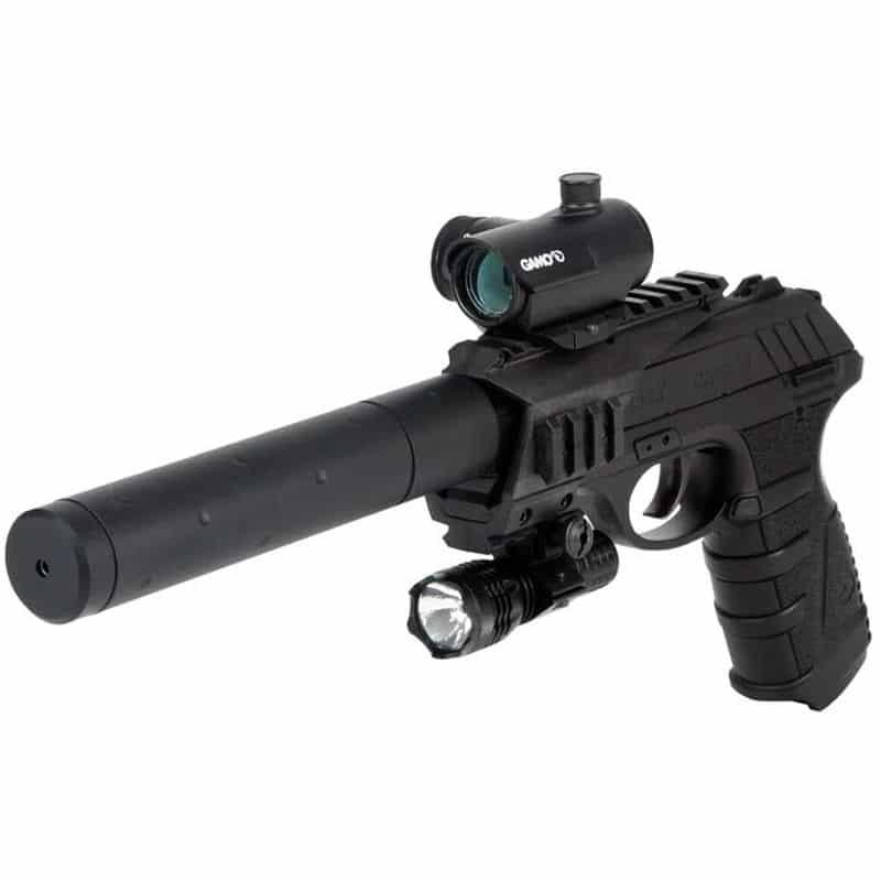 GAMO P25 TACTICAL CO2 PISTOL W/ RED DOT & TORCH - NeonSales {{ shop.shopifyCountryName }}