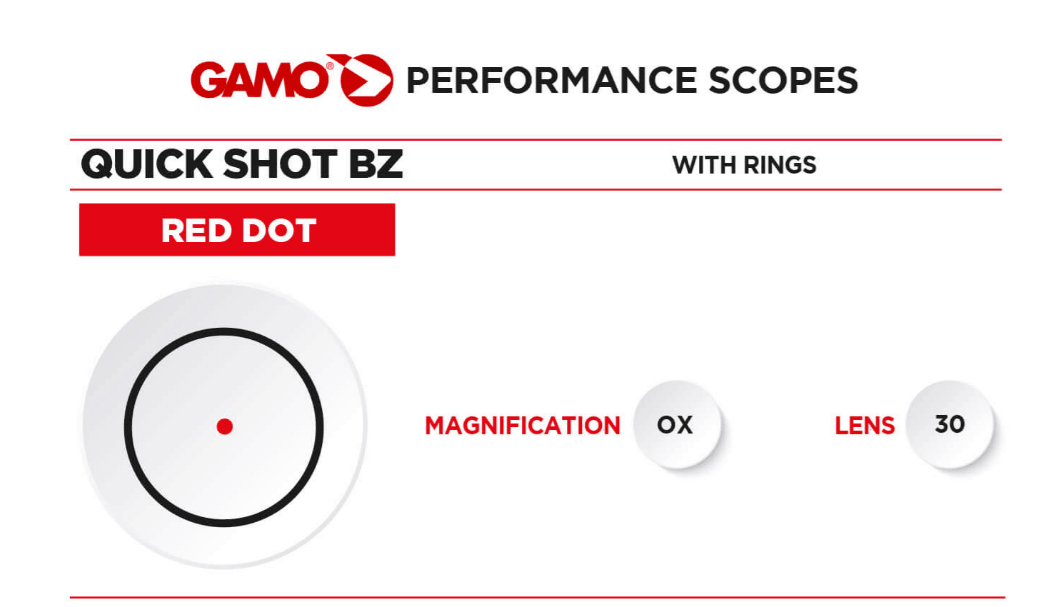 GAMO RED DOT QUICK SHOT SCOPE BZ 30MM - NeonSales South Africa