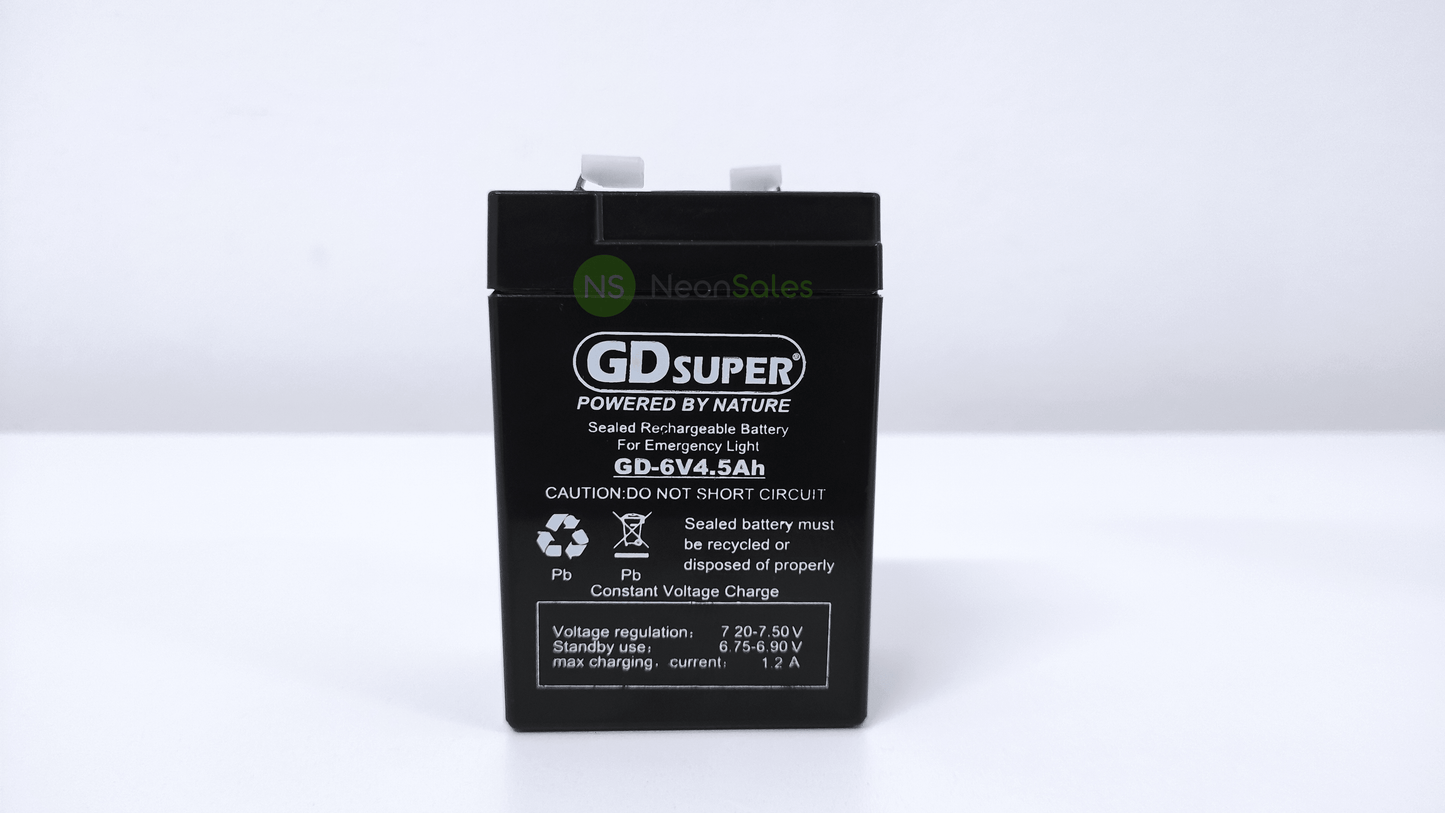 GD SUPER SLA BATTERY (6V / 4.5AH) - GD-6V4.5AH - NeonSales {{ shop.shopifyCountryName }}