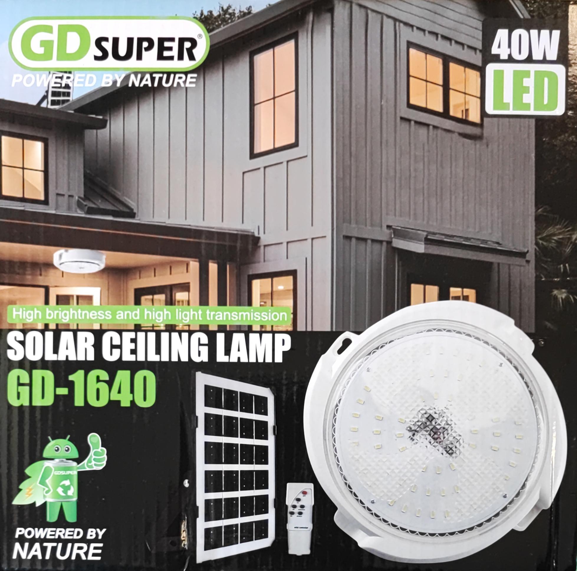 GDSUPER SOLAR CEILING LAMP W/ SOLAR LAMP, 40W - NeonSales South Africa