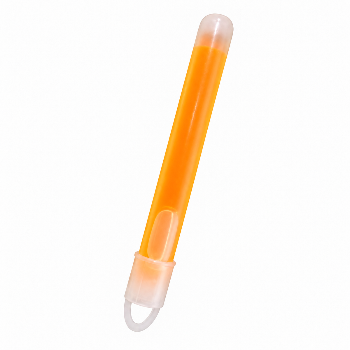 Orange 8cm glow stick angled view
