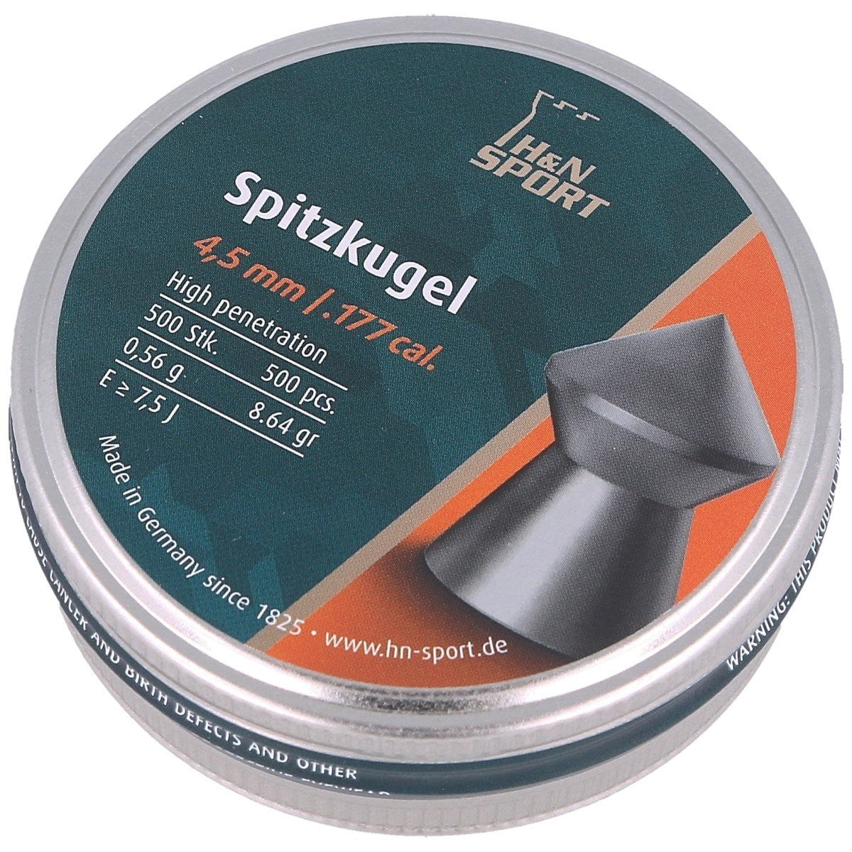 H&N 4.5MM SPITZKUGEL 8.64GR - 500's - NeonSales {{ shop.shopifyCountryName }}