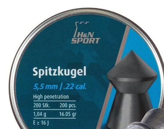 H&N 5.5MM SPITZKUGEL 16.05GR - 200's - NeonSales {{ shop.shopifyCountryName }}