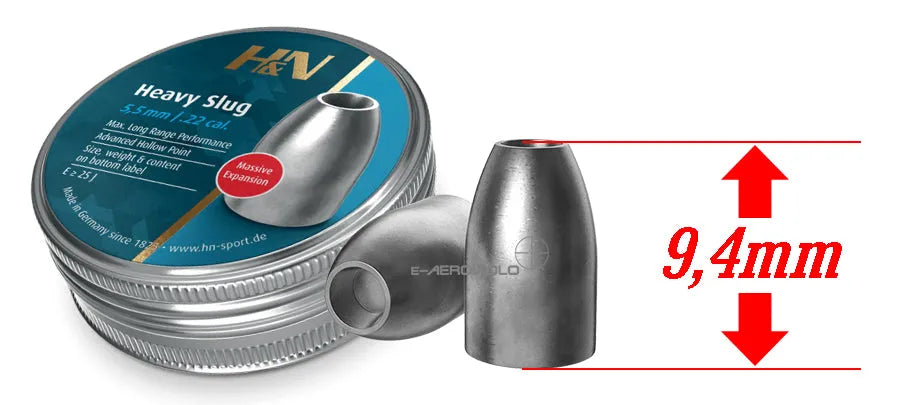 H&N SLUG HEAVY HP (34GR) .218 -150's - NeonSales {{ shop.shopifyCountryName }}