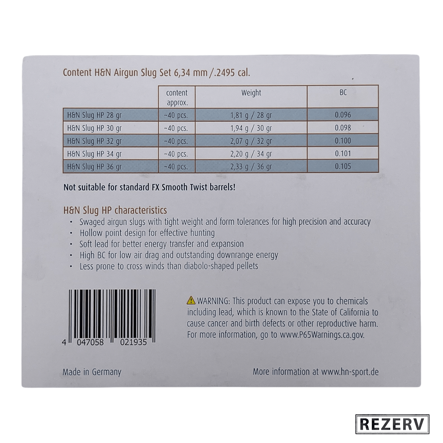 H&N SLUG HP SAMPLER PACK .249 (40's) - 5 VIALS - NeonSales {{ shop.shopifyCountryName }}