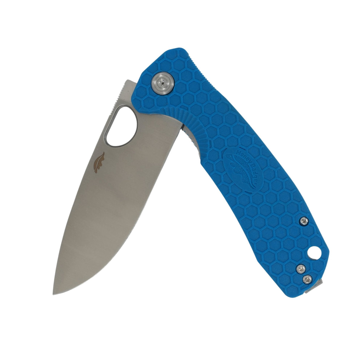 Honey Badger Medium D2 drop point knife Blue