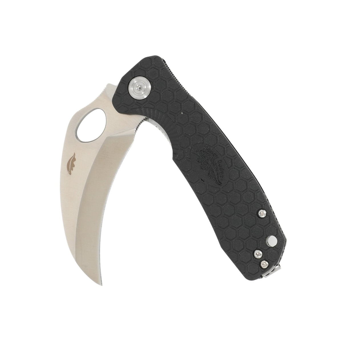 Honey Badger Medium D2 claw (hawkbill) knife Black