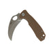 Honey Badger Medium D2 claw (hawkbill) knife Tan