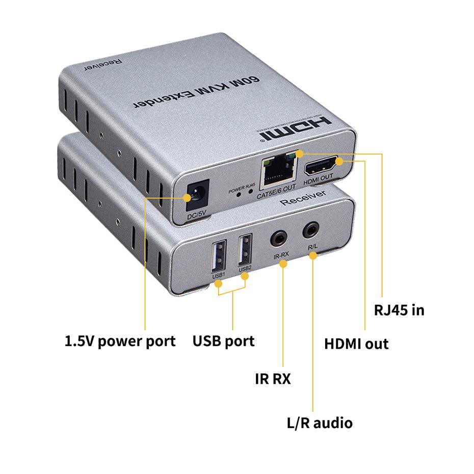 HDMI KVM EXTENDER WITH AUDIO 60M - NeonSales South Africa