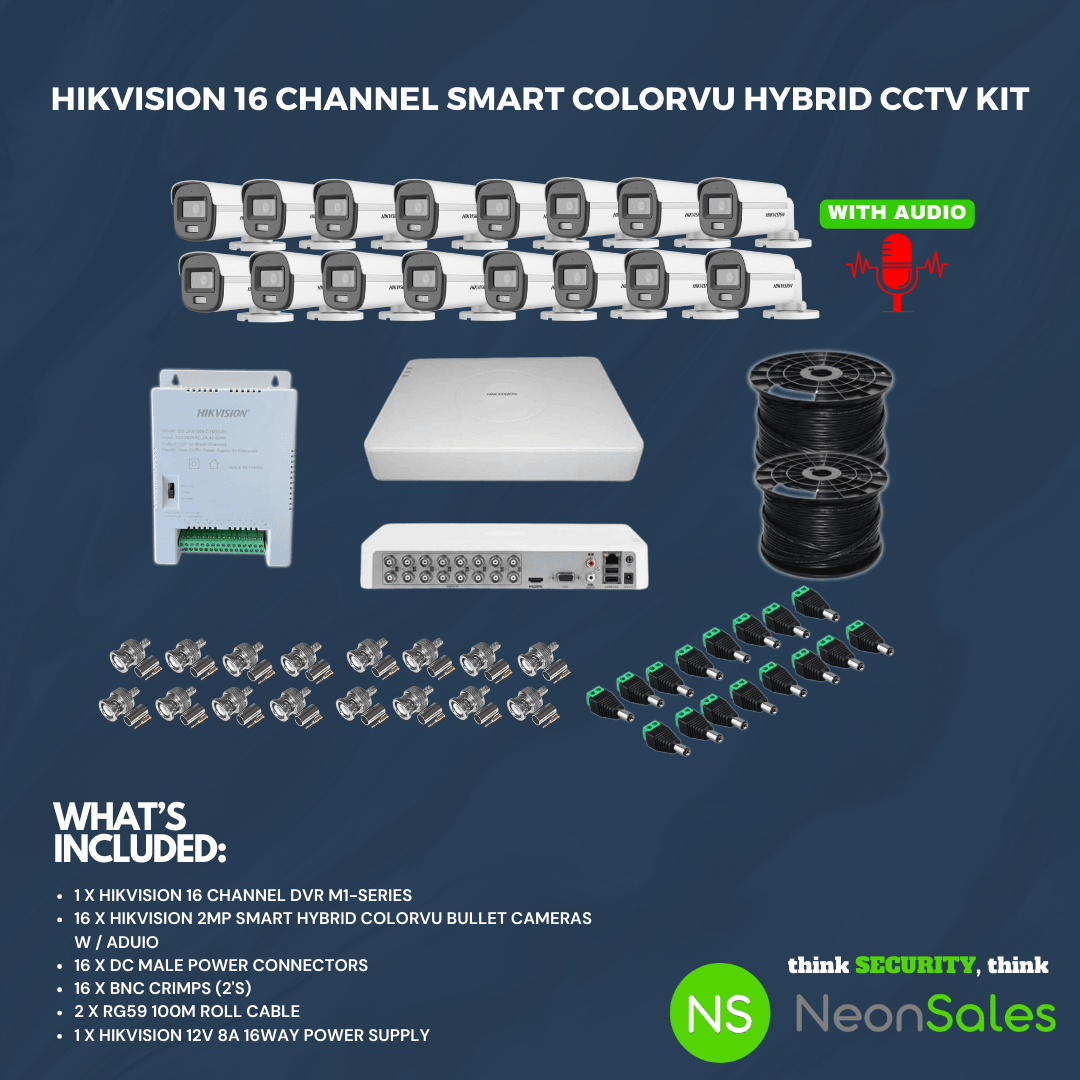 HIKVISION 16CH HYBRID COLORVU CCTV KIT - NeonSales