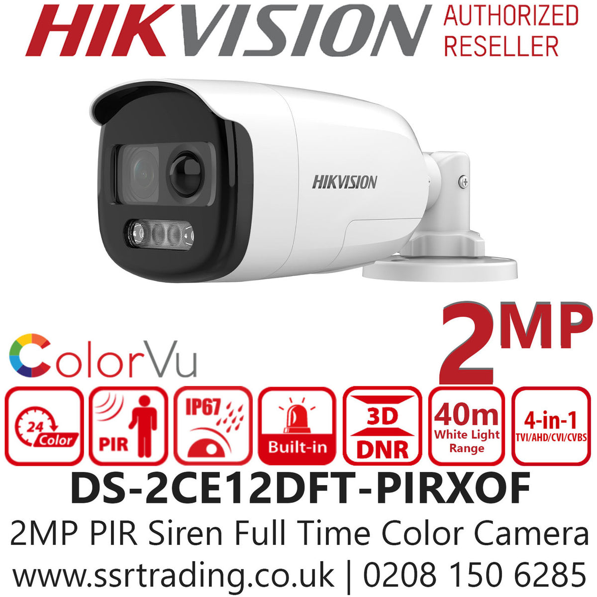 Hikvision 2MP ColorVu PIR siren bullet camera