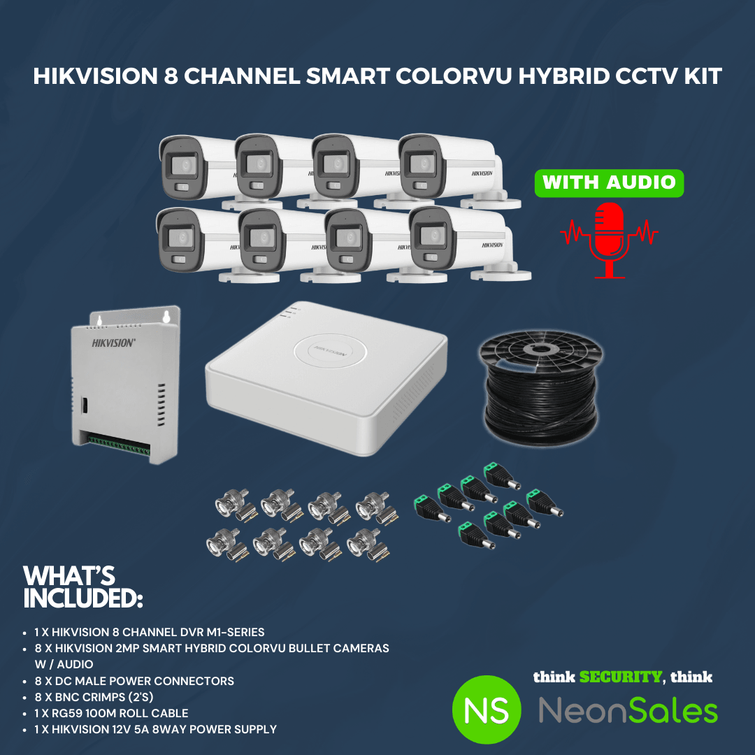 HIKVISION 8CH HYBRID COLORVU CCTV KIT - NeonSales South Africa
