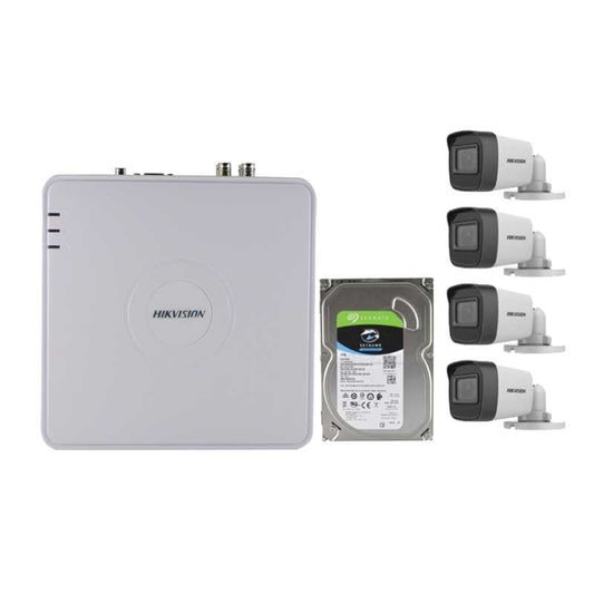 HIKVISION HD-TVI 4 CHANNEL HI-RES DVR 4 CAMERA BAS