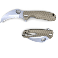 HONEY BADGER CLAW SERRATED FLIPPER - SMALL TAN - NeonSales {{ shop.shopifyCountryName }}