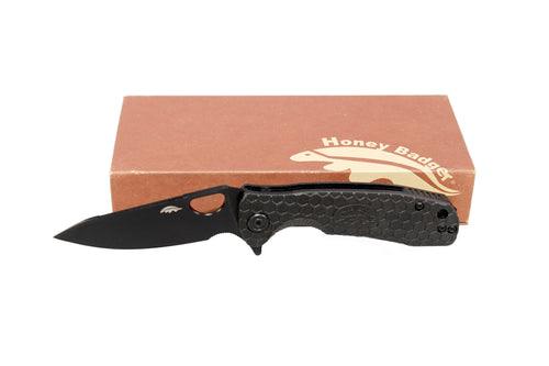 HONEY BADGER DROP-POINT FLIPPER - MEDIUM BLACK - NeonSales South Africa