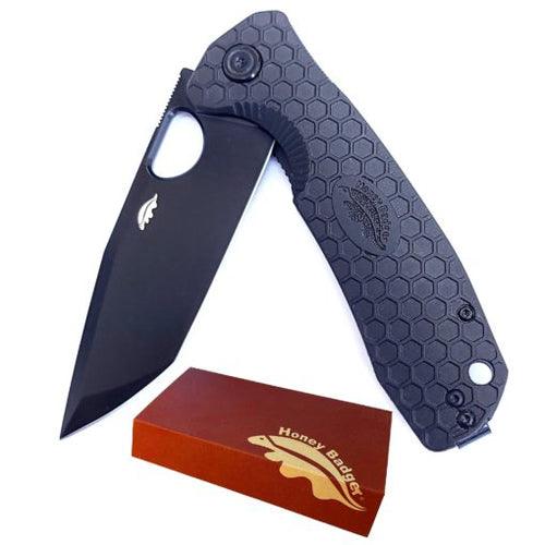 HONEY BADGER TANTO FLIPPER D2 - LARGE BLACK - NeonSales {{ shop.shopifyCountryName }}