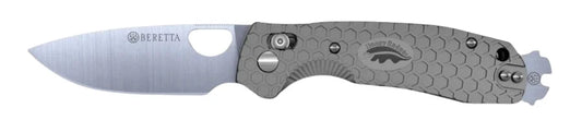 Honey Badger Beretta Cross-Bolt Drop-Point Med/Large Grey Folding Knife