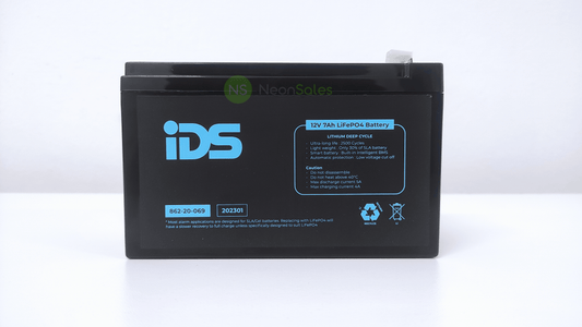IDS 12V 7AH LITHIUM LIFEPO4 BATTERY WITH BMS - NeonSales {{ shop.shopifyCountryName }}