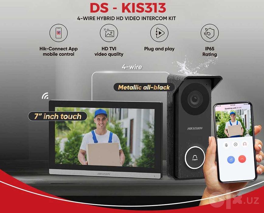 Hikvision 4-wire hybrid HD video intercom kit
