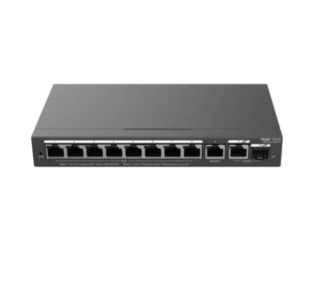 Black 16-port network switch with multiple Ethernet ports for security and CCTV systems