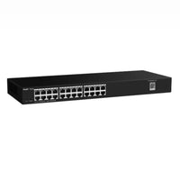 24-port black network Ethernet switch for wired LAN and security system setup