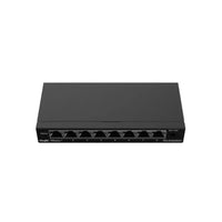 Black 8-port network ethernet switch for wired internet connections, front view