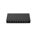 Black 8-port network ethernet switch for wired internet connections, front view