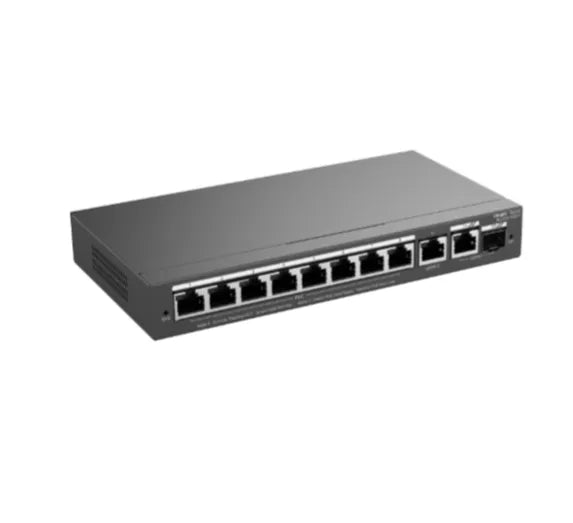 8-port network switch with ethernet and uplink ports for CCTV and security system connectivity