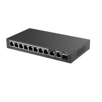 8 port network switch with metal casing and multiple Ethernet ports for CCTV or security systems