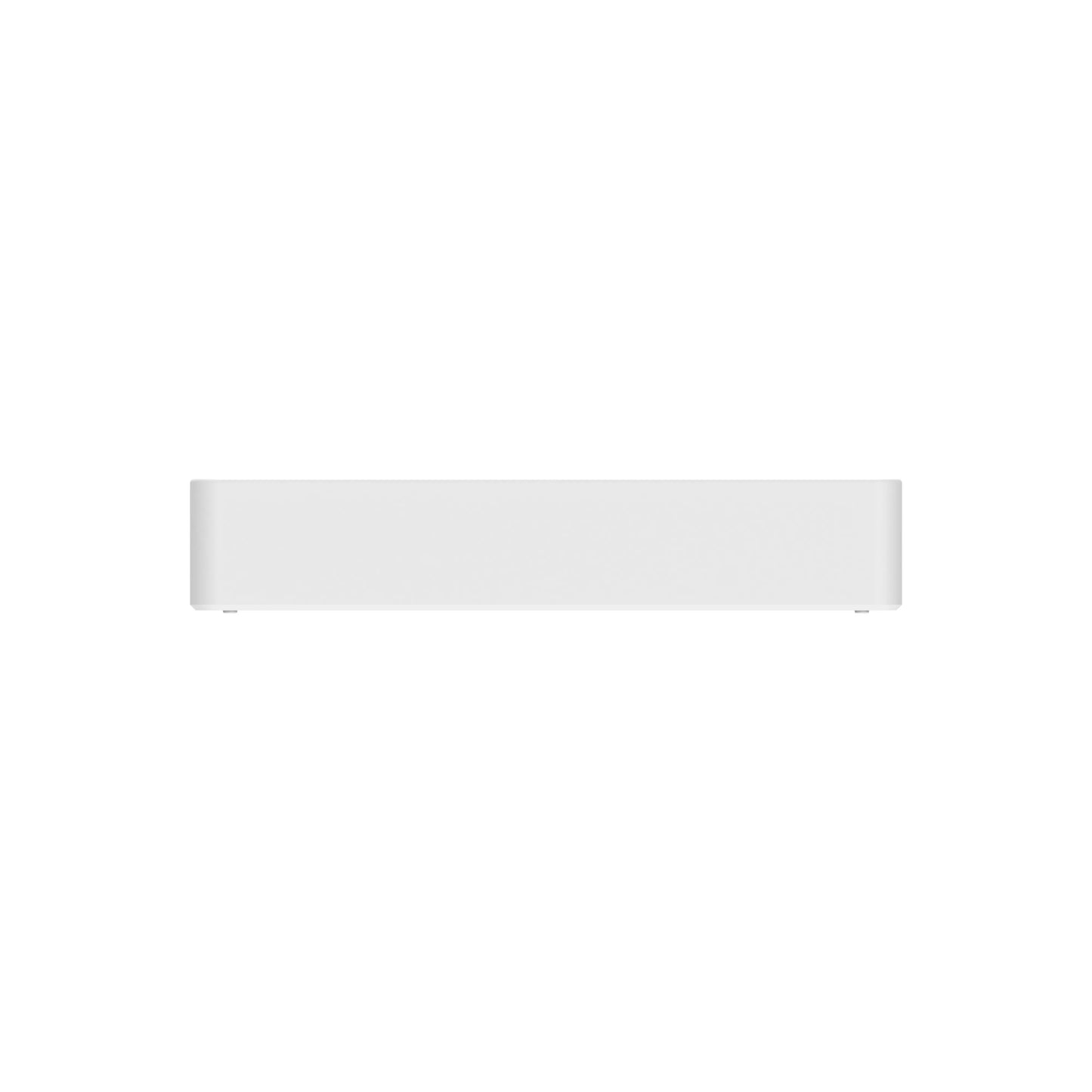 Minimalist white wireless soundbar speaker on a plain white background