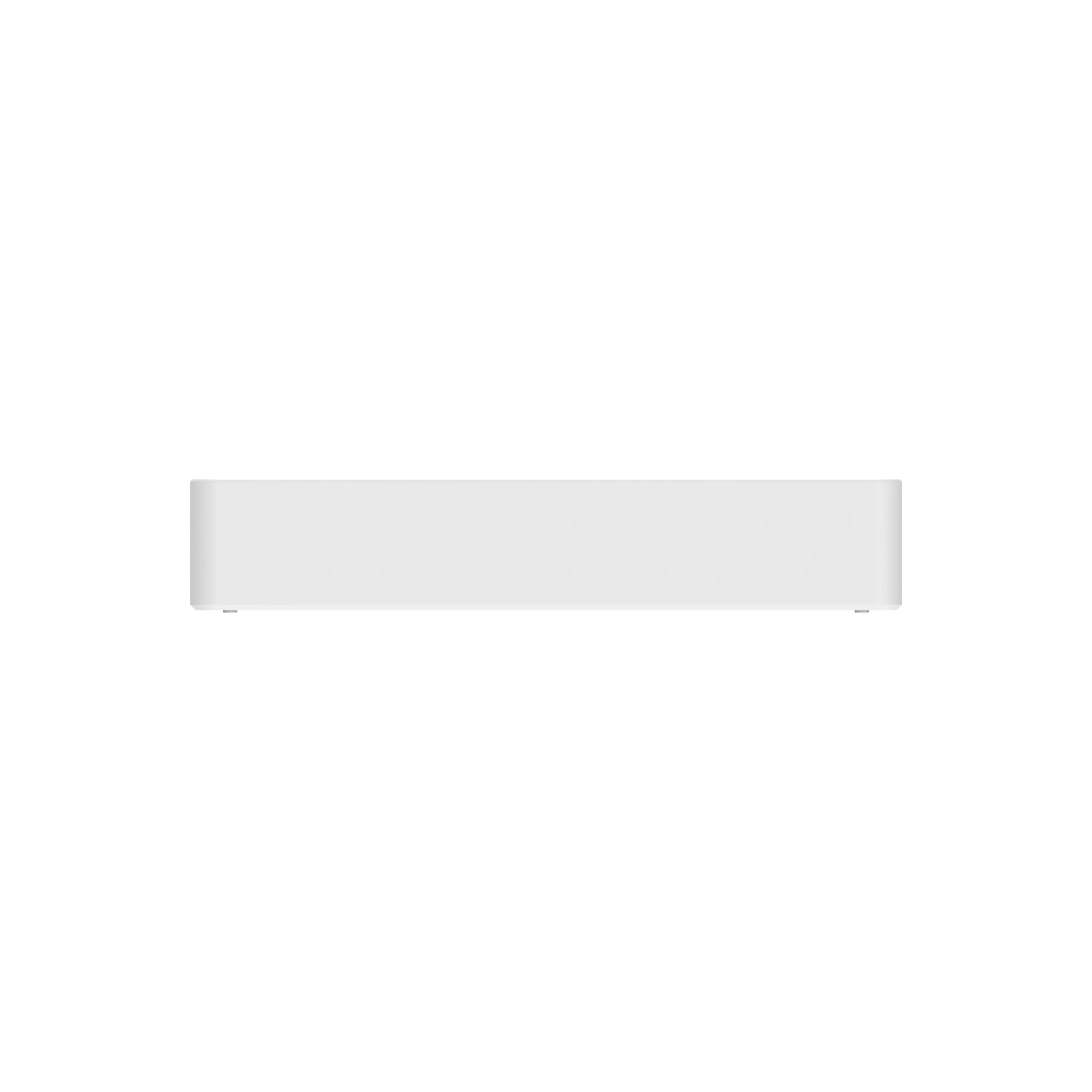 Minimalist white wireless soundbar speaker on a plain white background