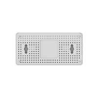 White wall-mount security alarm siren back panel with ventilation holes