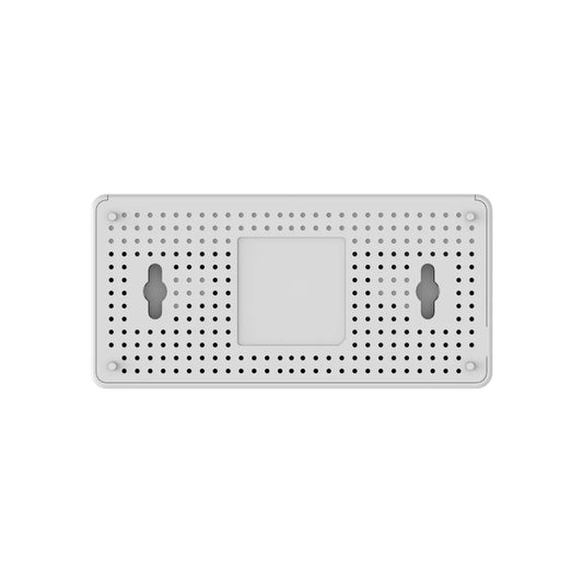 White wall-mount security alarm siren back panel with ventilation holes
